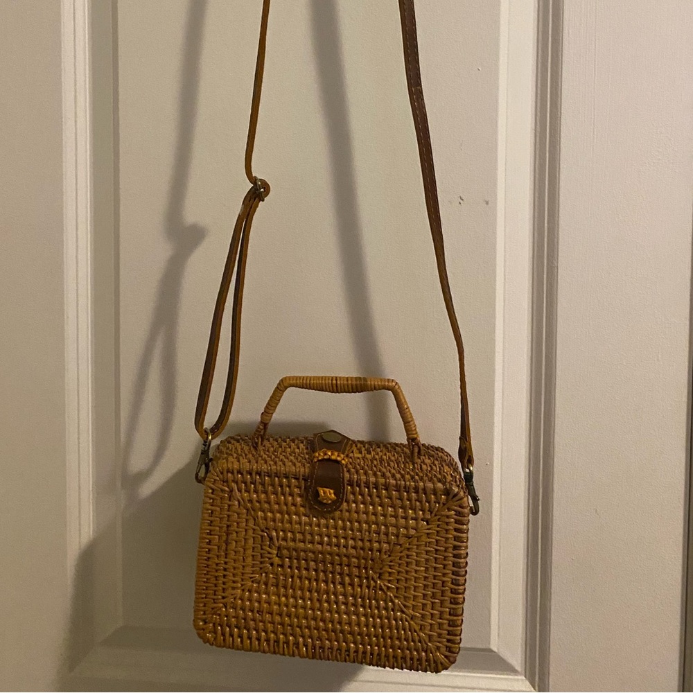 Brown woven bag